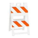 Plasticade All-Plastic A-Frame Type 1 Barricade - Durable, High-Visibility Traffic Control Solution with Built-in Handle and Click Lock Hinges
