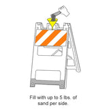 Plasticade All-Plastic A-Frame Type 1 Barricade - Durable, High-Visibility Traffic Control Solution with Built-in Handle and Click Lock Hinges