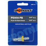 Industrial Steel Air Plug – 1/4" Plug x 1/4" Push-On Barb (Blister Pack) – Replaces Amflo CP21-42L, ARO 23902-27, Coilhose 1506L, Milton 1735-4