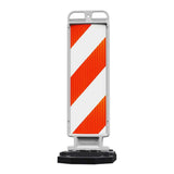 Plasticade Crosscade Vertical Panel Traffic Channelizer with Double-Sided 12" x 36" HIP sheeting and Recycled Rubber Base