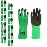 Cordova Tandem Chem Two-Layer Green/Black Sandy Nitrile Coating Gloves, 18-Gauge Nylon Liner, 12-Inch Length, 12-Pack