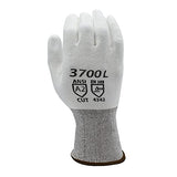 Cordova 3700 3700 Premium Gloves, 13-Gauge HPPE Shell, White Polyurethane Palm Coating, ANSI Cut Level A2