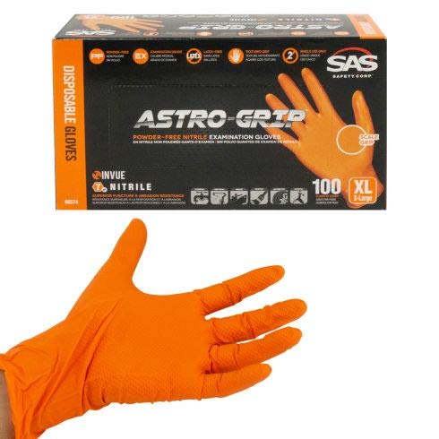 Sas Safety Astro Grip PF Nitrile mil Gloves (100-pk)-XL 66574 by