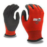 Cordova Cold Snap Flex Gloves, Two-Ply, Red Nylon Shell, Terry Lining, Black Foam PVC Palm, ANSI Cut Level A3, 12-Pack