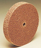 3M Scotch-Brite CP-UW Unitized Aluminum Oxide Medium Deburring Wheel - Coarse Grade - Arbor Attachment - 3 in Diameter - 3/8 in Center Hole - 1/8 in Thickness - 13658 [PRICE is per CASE]