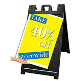 Plasticade Deluxe Signicade Portable Folding Double Sided Sign Stand