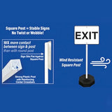 Plasticade Rubber Base Portable Sign Stand System for Parking Lots, Crosswalks, Malls and Construction Sites, Recycled Rubber is Resistant to Weathering, Post not Included