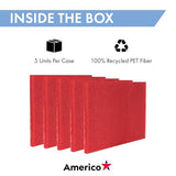 Americo Red Buffer Floor Pad, for Light Cleaning and Buffing, Made of 100% Recycled Content, USA Made