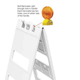 Plasticade All-Plastic A-Frame Type 1 Barricade - Durable, High-Visibility Traffic Control Solution with Built-in Handle and Click Lock Hinges