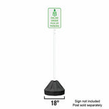 Plasticade Roll-A-Post Portable Sign Post Base, Designed for School, Airport, Parking Lot or Sidewalk, Durable Plastic for Wind Resistance, Post not Included