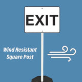 Plasticade Power Post Plastic Sign Post for Parking, Traffic and Property Signs, Reinforced, Lightweight Square Post for Durability and Wind Resistance, Base not Included