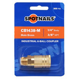 Spotnails Upholstery Stapler Kit – Includes PS7116 22-Gauge Stapler, 50' Red Poly Air Hose (3/8" NPT), Steel Air Plug (1/4" Plug x 3/8" M-NPT) & Brass 6-Ball Coupler