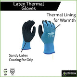 Cordova Cold Snap Thermo Gloves, Two-Ply, Polyester Shell, Brushed Acrylic Terry Lining, Full Gray Sandy Palm 12-Pack