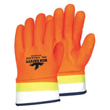Memphis MCR Safety 6410SCHV Double Dipped Hi Vis Orange over Hi-Vis Lime, PVC Size Large 6-Pairs