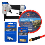 Spotnails Upholstery Stapler Kit – Includes PS7116 22-Gauge Stapler, 50' Red Poly Air Hose (3/8