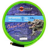 3/8" x 100' Polyurethane Air Hose (Green) – No Fittings – 3/8" NPT – Lightweight, Flexible, Industrial Air Hose