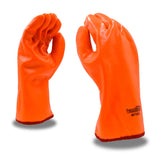 Cordova 5700G Hi-Vis Orange Cold Weather Gloves, Single Dipped, Foam Insulated PVC, Smooth Finish, 12-Inch, Large, 12-Pack Bulk Thermal Gloves