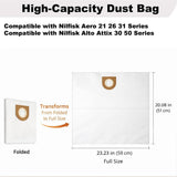 TTS Products 6 Pack Replacement Dust Bags Compatible with Nilfisk Alto Aero 21, Aero 26, Aero 31, Attix 30 and Attix 50 Wet Dry Vacuums