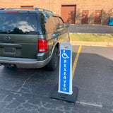 Plasticade 45" Vertical Panel Parking Lot Sign Kit with 20 lbs. Rubber Base, Stackable, Space Saving Design, Double-Sided Reflective Display, Reinforced Base, Made in the USA