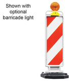 Plasticade Crosscade Vertical Panel Traffic Channelizer with Double-Sided 12" x 36" HIP sheeting and Recycled Rubber Base