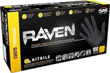 SAS Safety Raven Examination Gloves, 66518, Large, 7mil Powder-Free Disposable Nitrile Examination Gloves, 10 Boxes of 100 (1000 Gloves)