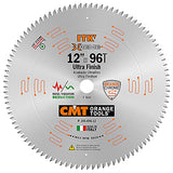 CMT 255.096.12 ITK Industrial Fine Finish Saw Blade, 12-Inch x 96 Teeth 40° ATB Grind with 1-Inch Bore, Black & Orange
