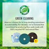 Americo Green Scrub Floor Pad, Cleaning Pad for Hard Surfaces, Made of 100% Recycled Content, USA Made