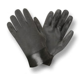 Cordova 5110SJ Black Double Dipped Gloves, Sandpaper Grip, Jersey Lined, 10-Inch, Large, 12-Pack