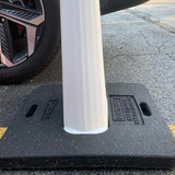 Plasticade 45" Vertical Panel Parking Lot Sign Kit with 20 lbs. Rubber Base, Stackable, Space Saving Design, Double-Sided Reflective Display, Reinforced Base, Made in the USA