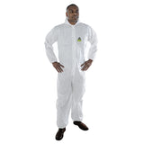 Cordova Defender II White Microporous Coverall With Hood, Zipper Front With Flap, Elastic Waist, Wrist, Ankles & Hood, 25-Pack