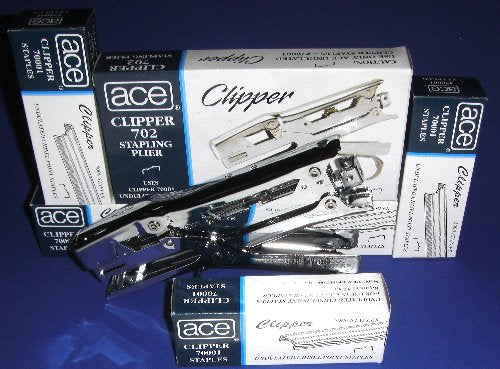 ACE 07020 Clipper Plier Stapler with 5 Boxes of Aluminum Staples – TTS ...
