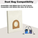 TTS Products 6 Pack Replacement Dust Bags Compatible with Nilfisk Alto Aero 21, Aero 26, Aero 31, Attix 30 and Attix 50 Wet Dry Vacuums