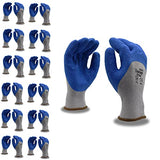 Cordova 3996S Cor-Grip Xtra Gloves, 10-Gauge, Gray Poly/Cotton Shell, 3/4 Blue Latex Palm Coating, Small, 12-Pack