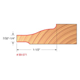 Freud 99-571: 3-1/2" (dia.) Raised Panel Bit W/backcutters with 1/2" shank, 1-3/16" large radius