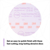 3M 3769 Hookit Purple 6" P1 Grit Dust-Free Finishing Film Disc