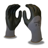 Cordova 6910L Conquest Xtra Gloves, Premium, Gray Nylon/Spandex Shell, Black 3/4 Foam Nitrile/Pu Coating, Large