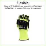 Cordova 7735 OGRE Impact High-Visibility Work Gloves, Padded Nitrile Coating, Reinforced Thumb, Flexible, Comfy, Heavy-Duty