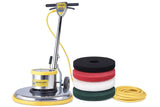 Mercury PRO21 PRO-175-21 Floor Machine bundle– 1.5 HP, 175 RPM, Chrome Floor Buffer with Starter set of (4) 20