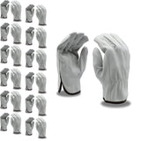 Cordova Standard Grain Cowhide Driver Gloves, Unlined, Shirred Elastic Back, Keystone Thumb, 12-Pack