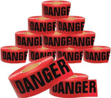 Cordova Pro Pack Red Danger Barricade Tape, 3 in. x 1000 ft. Roll, 12-Pack