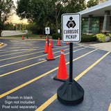 Plasticade Roll-A-Post Portable Sign Post Base, Designed for School, Airport, Parking Lot or Sidewalk, Durable Plastic for Wind Resistance, Post not Included