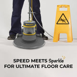 Koblenz B-1500-P High-Speed Floor Burnisher, Includes 20" Floor Cleaner Pad, 1.5 HP AC Twin Capacitor Motor, 2-Piece Chromed Handle, 4 Non-Marking Wheels, 50’ Cable, Polishing Machine