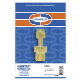 Uniweld F27L Brass Welding Handle Adaptor "A" to "B" from "A" Connection LH to "B" Hose Nut LH