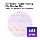 3M 3769 Hookit Purple 6" P1 Grit Dust-Free Finishing Film Disc