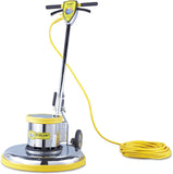Mercury PRO21 PRO-175-21 Floor Machine bundle– 1.5 HP, 175 RPM, Chrome Floor Buffer with Starter set of (4) 20" Pads