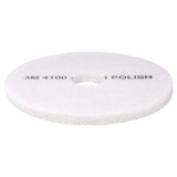 3M White Super Polish Pad 4100, Floor Pad, Machine Use (Case of 5)