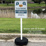Plasticade Rubber Base Portable Sign Stand System for Parking Lots, Crosswalks, Malls and Construction Sites, Recycled Rubber is Resistant to Weathering, Post not Included