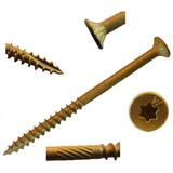 (1,500 Count) Big Timber BTX103 10 x 3" Bronze Star Flat Head Screws