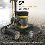 Koblenz B-1500-P High-Speed Floor Burnisher, Includes 20" Floor Cleaner Pad, 1.5 HP AC Twin Capacitor Motor, 2-Piece Chromed Handle, 4 Non-Marking Wheels, 50’ Cable, Polishing Machine