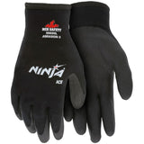 MCR Safety Memphis Ninja Ice 15 Gauge black nylon, HPT palm and fingertips Size L 12-Pairs